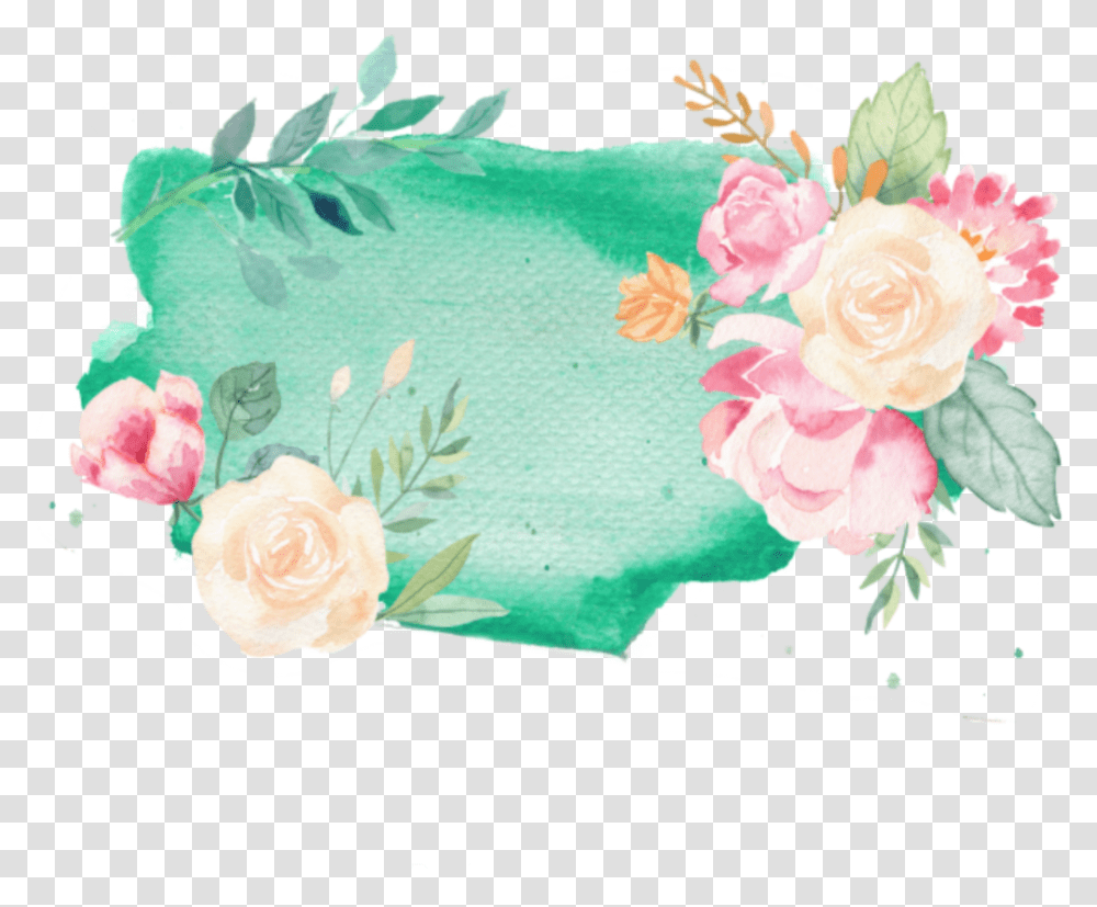 Ftestickers Watercolor Flowers Background Frame Colorfu Background Frame Hd, Plant, Floral Design, Pattern, Graphics Transparent Png