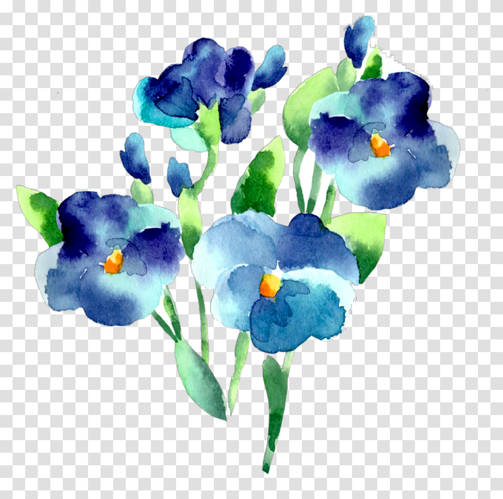 Ftestickers Watercolor Flowers Blue Teal Watercolor Flowers Background, Iris, Plant, Blossom, Anther Transparent Png