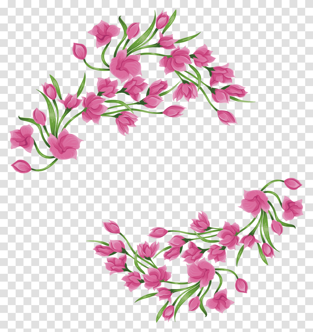 Ftestickers Watercolor Flowers Frame Borders Pinkroses, Floral Design, Pattern Transparent Png