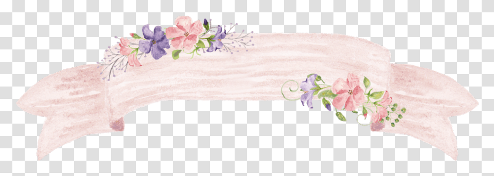 Ftestickers Watercolor Flowers Ribbon Banner Divider Watercolor Flowers A Flower, Floral Design, Pattern Transparent Png