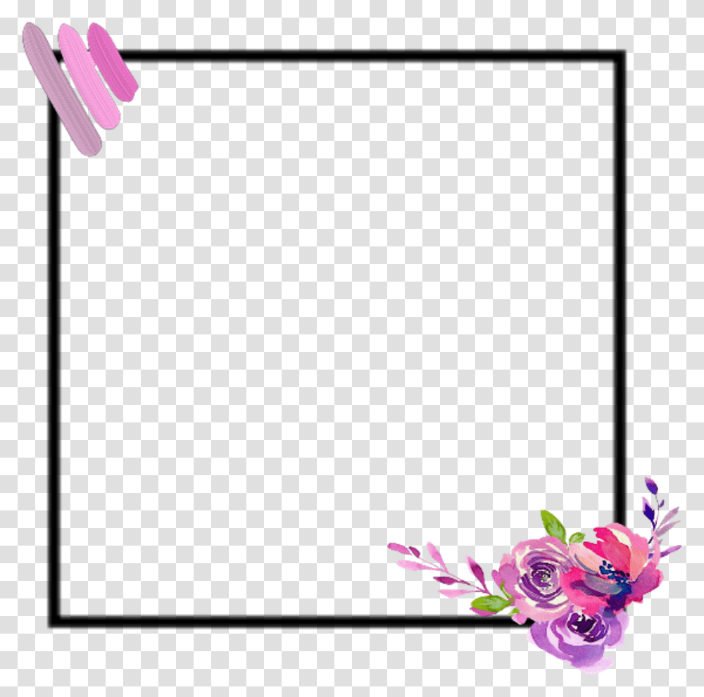 Ftestickers Watercolor Frame Flowers Watercolor Painting, Floral Design, Pattern Transparent Png