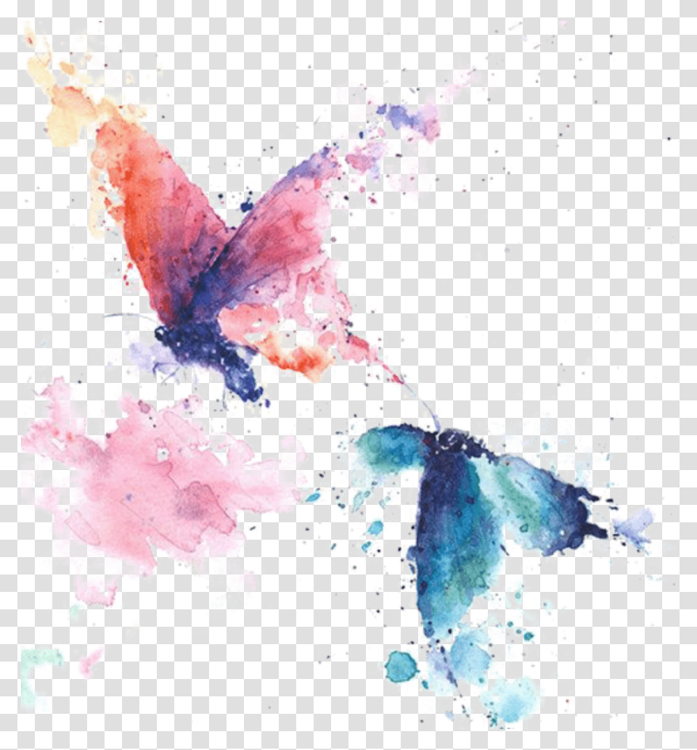 Ftestickers Watercolor Painting Butterflies Colorful Watercolor Butterfly Art, Plot, Modern Art, Drawing Transparent Png