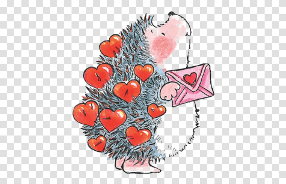 Ftestickers Watercolor Painting Hedgehog Hearts Penny Black Igel Stempel, Tree, Plant, Doodle, Drawing Transparent Png