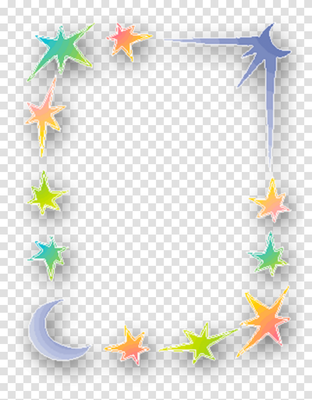 Ftestickers Watercolor Stars Moon Frame Borders, Star Symbol Transparent Png