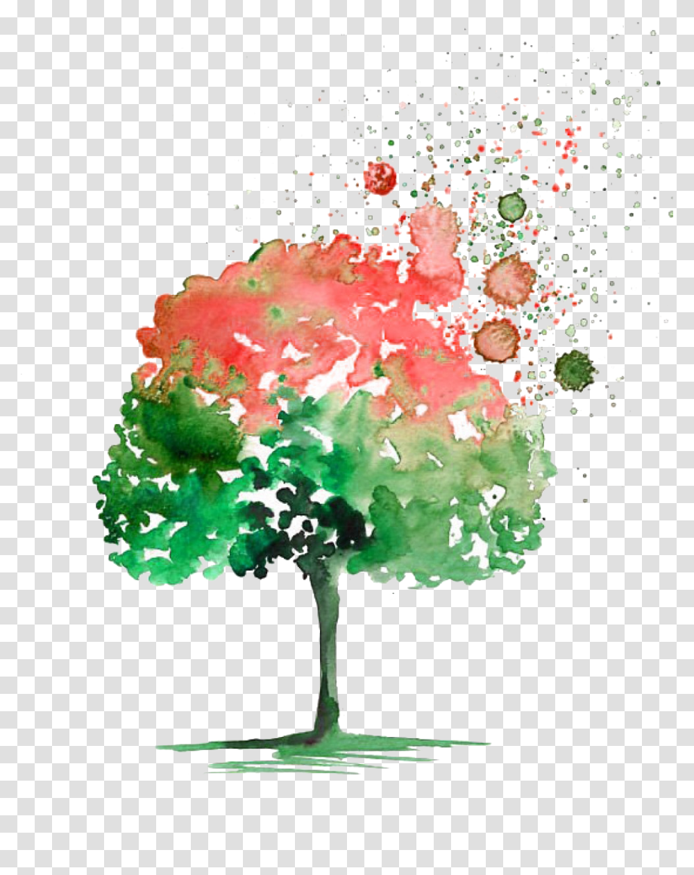 Ftestickers Watercolor Tree Painted, Lamp, Table Lamp Transparent Png