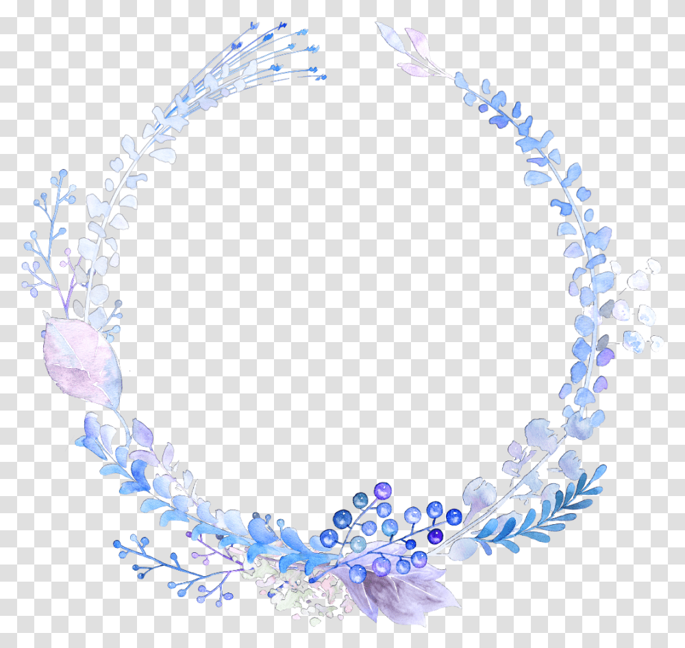 Ftestickers Watercolors Frame Wreath Flowers Floralwrea Watercolor Painting, Accessories, Necklace, Jewelry, Plant Transparent Png