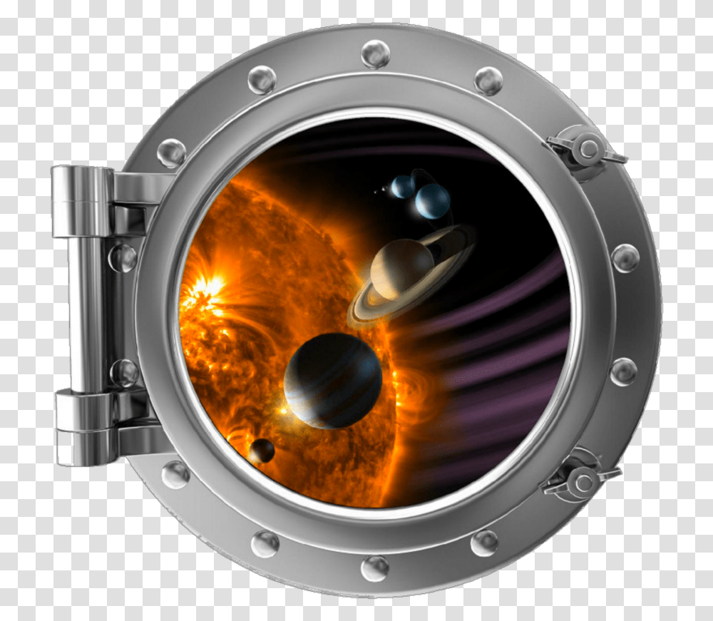 Ftestickers Window Porthole Space Planets 3d Wall Decal Rocket Launch, Disk, Wristwatch Transparent Png