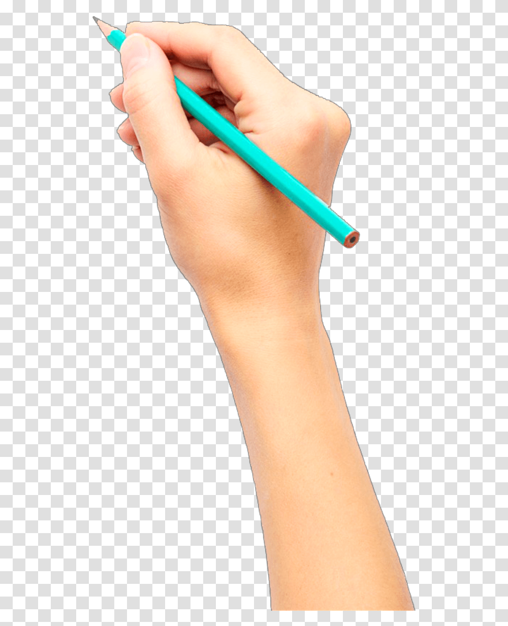 Ftestickers Woman Arm Hand Pencil Writing Hand Hold Pencil, Person, Human, Skin, Wrist Transparent Png