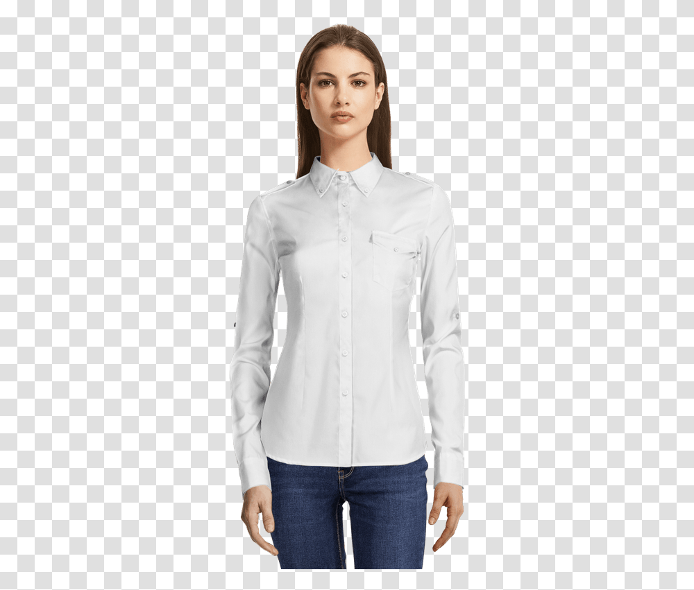 Fuchsia Oxford Dress Shirt With Contrast Cuffs Shirt Collar No Stand, Apparel, Person, Human Transparent Png