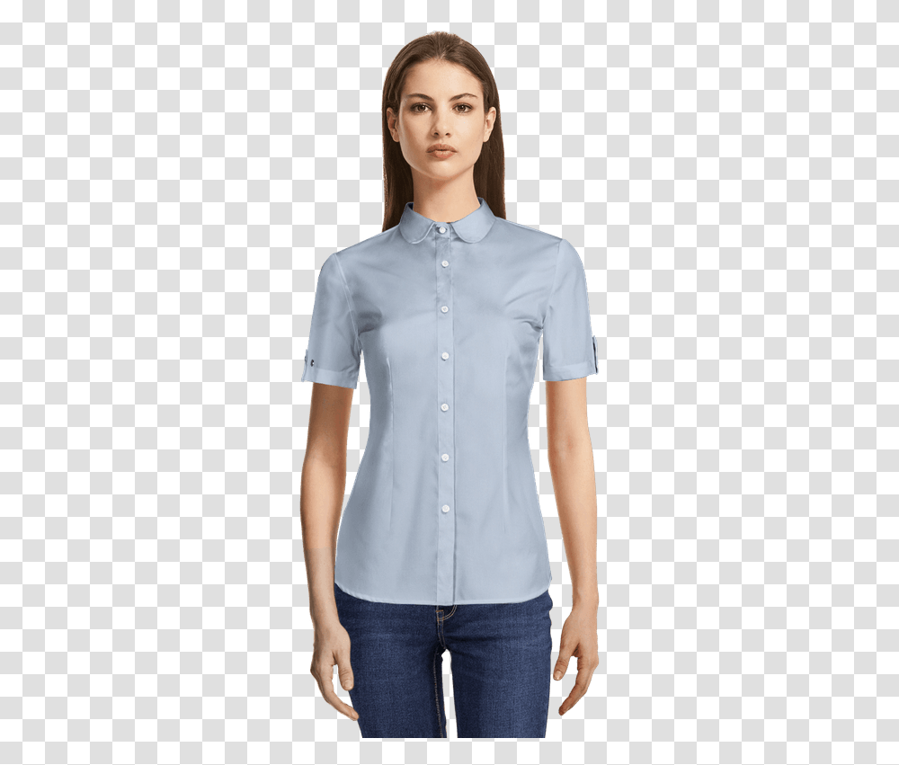Fuchsia Oxford Dress Shirt With Contrast Cuffsquot Camisa De Mujer En Cuello Mao, Apparel, Person, Human Transparent Png