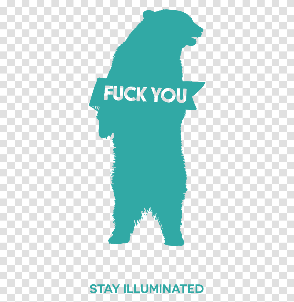 Fuck You Animal Series Bear Standing Silhouette, Poster, Word, Hand Transparent Png