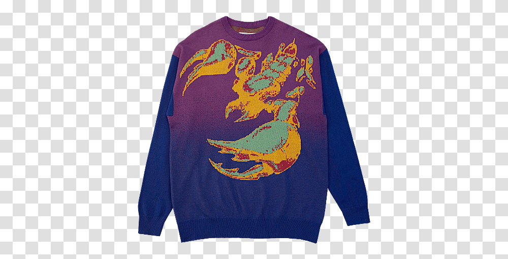 Fucking Awesome Scorpion Knit Sweater Purple Preview Fucking Awesome Scorpion Sweater, Sleeve, Apparel, Long Sleeve Transparent Png