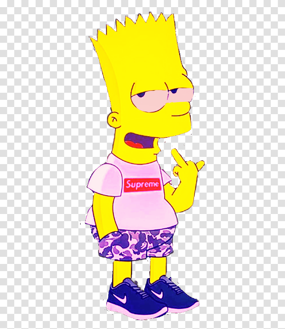 Fuckyou Supreme Bartsimpson Bart Simpson Sticker Fuck You, Person, Shoe, Outdoors Transparent Png