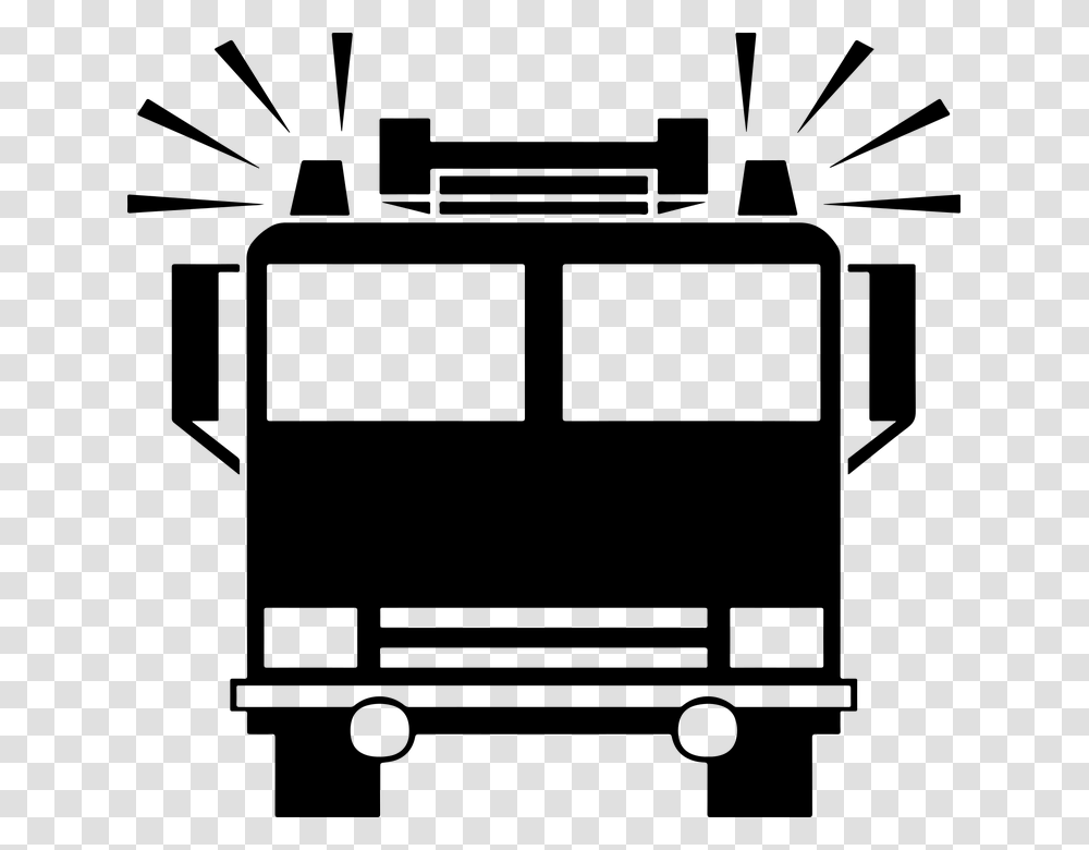 Fuego Bombero Bomberos Icono Sirenas Transporte Fire Truck Clipart Black And White, Gray, World Of Warcraft Transparent Png