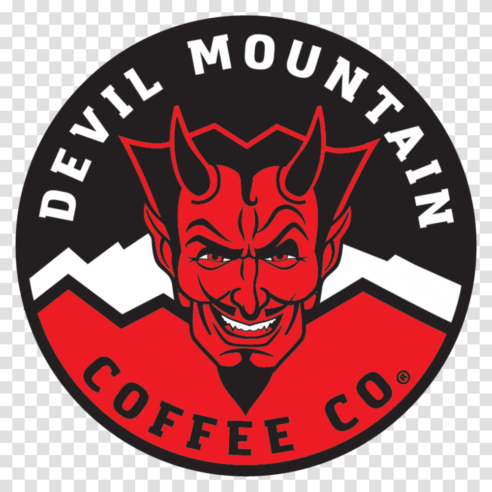 Fuel Up With Devil Mountain Coffee Emblem, Logo, Symbol, Trademark, Label Transparent Png