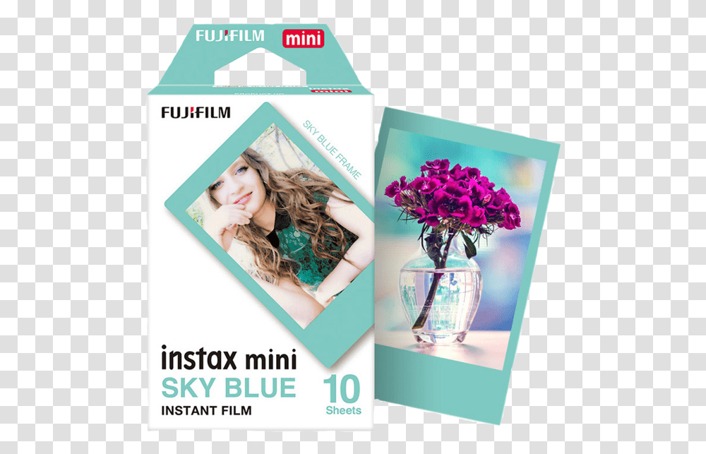 Fujifilm Instax Mini Instant Film Sky Blue Fujifilm Instax Mini Sky Blue Film, Poster, Advertisement, Flyer, Paper Transparent Png