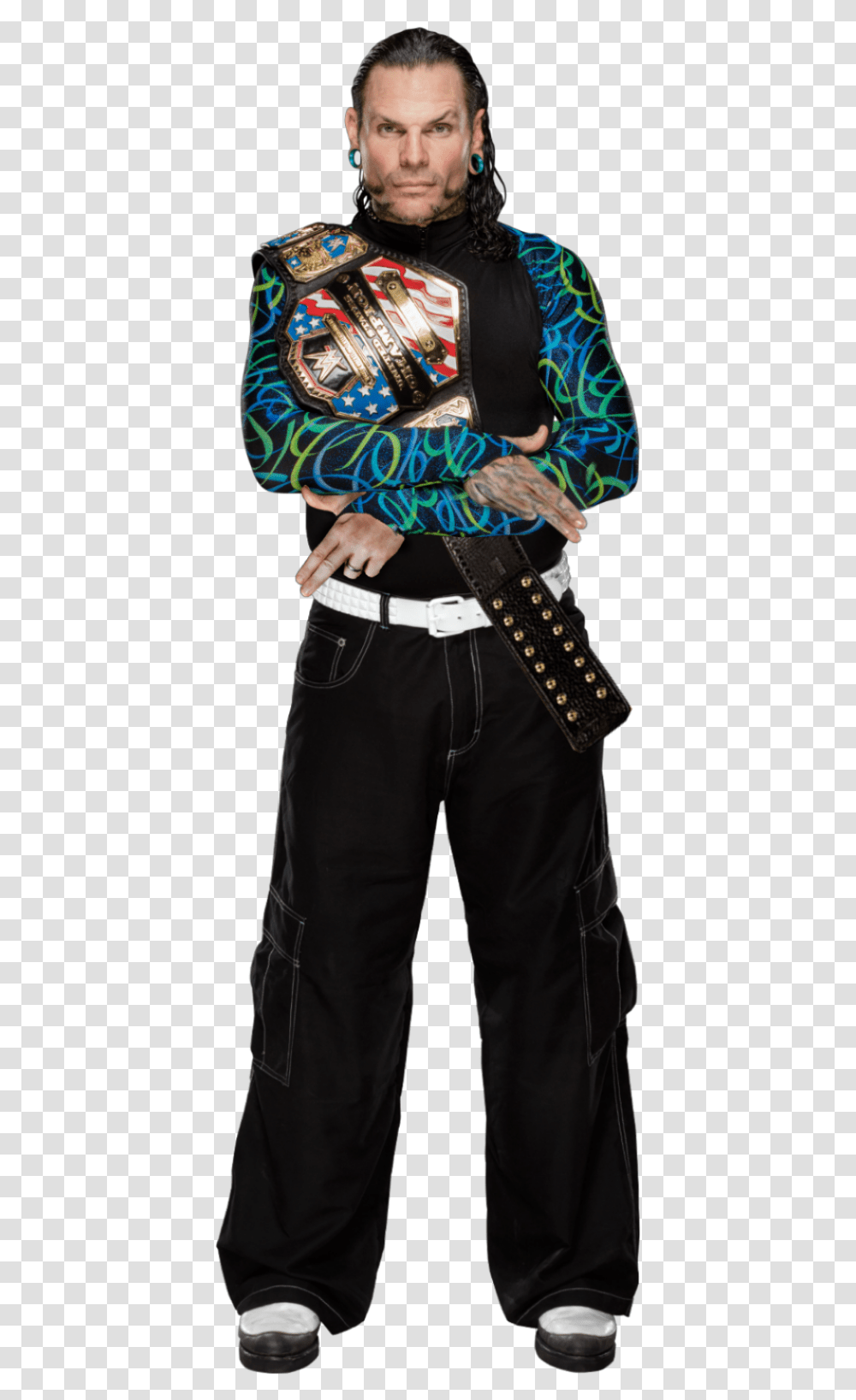 Full Body Jeff Hardy Universal Champion, Person, Shorts, Costume Transparent Png