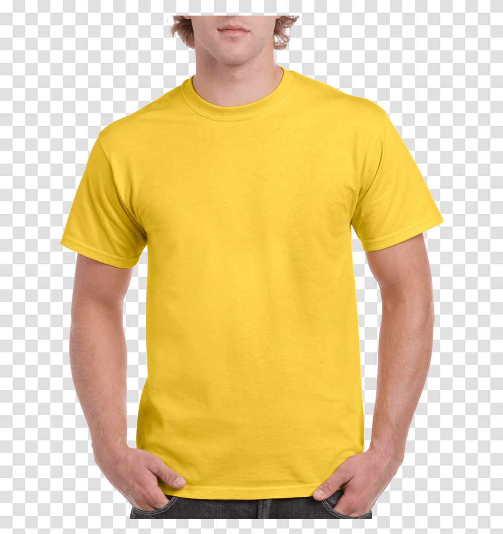 Full Color Shirts Yellow T Shirt Plain, Apparel, Sleeve, Person Transparent Png
