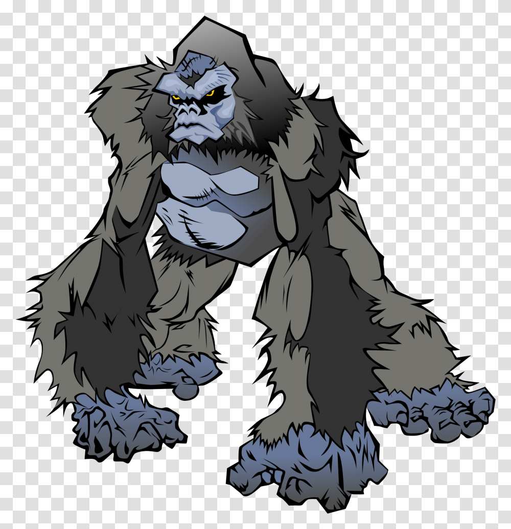 Full Format Gorilla Background New Cartoon Gorilla Drawing, Ape, Wildlife, Mammal, Animal Transparent Png