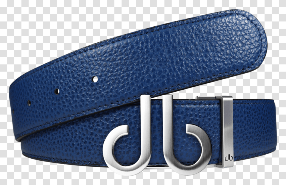 Full Grain Leather Belt In Blue With Brushed Silver, Accessories, Accessory, Buckle, Strap Transparent Png
