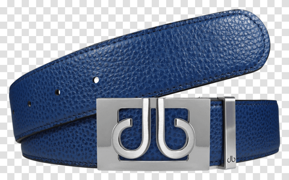 Full Grain Leather Belt In Blue With Silver Db Thru Db Belt, Accessories, Accessory, Strap, Wallet Transparent Png