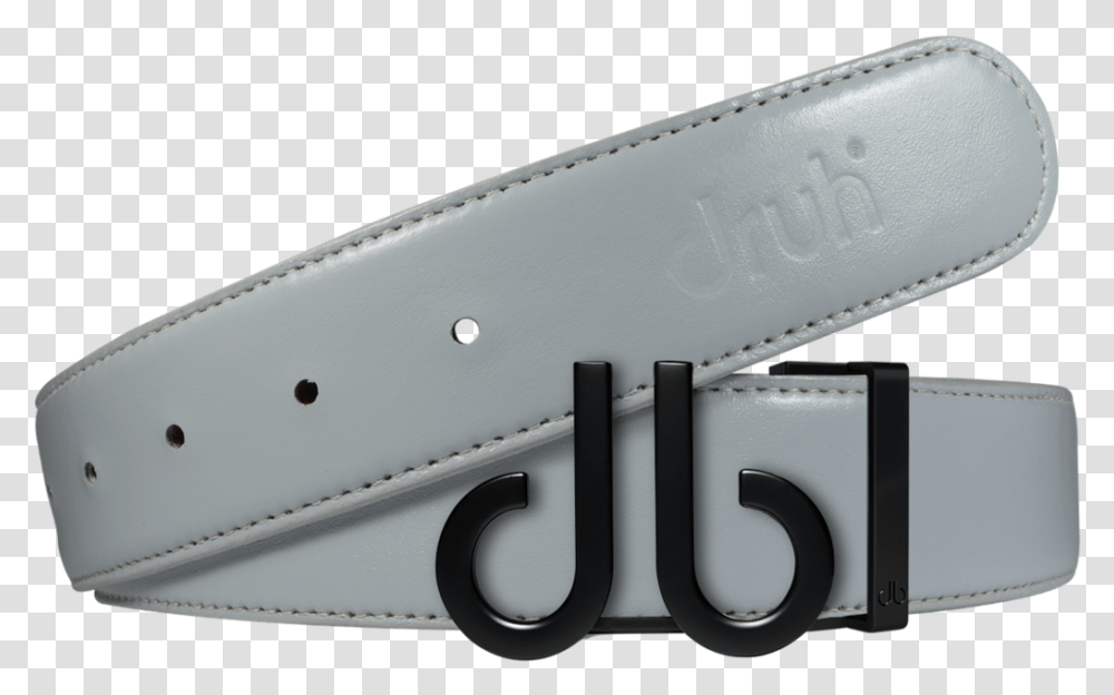 Full Grain Leather Belt In Grey With Matte Black Db Belt, Strap, Accessories, Accessory, Buckle Transparent Png