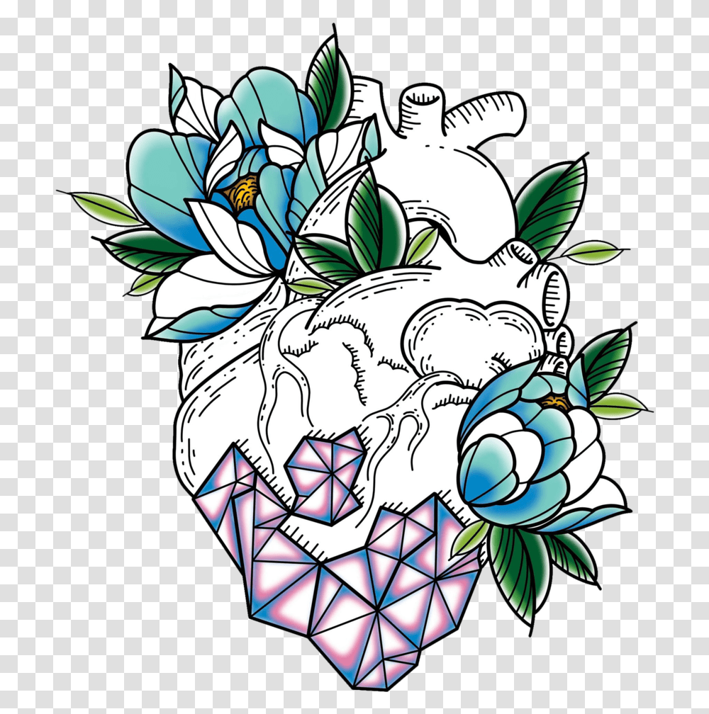 Full Heart, Floral Design, Pattern, Doodle Transparent Png