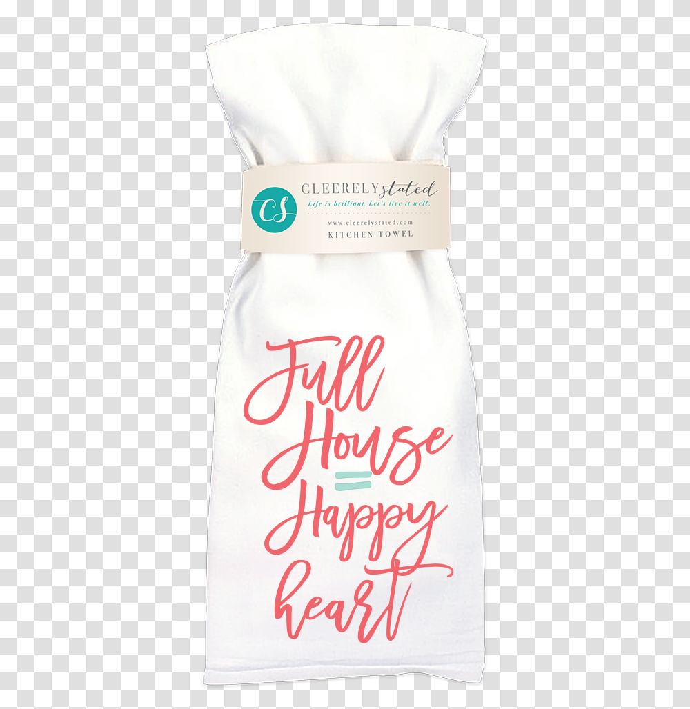 Full House Happy Heart Kitchen Towel Day Dress, Text, Alphabet, Clothing, Bottle Transparent Png