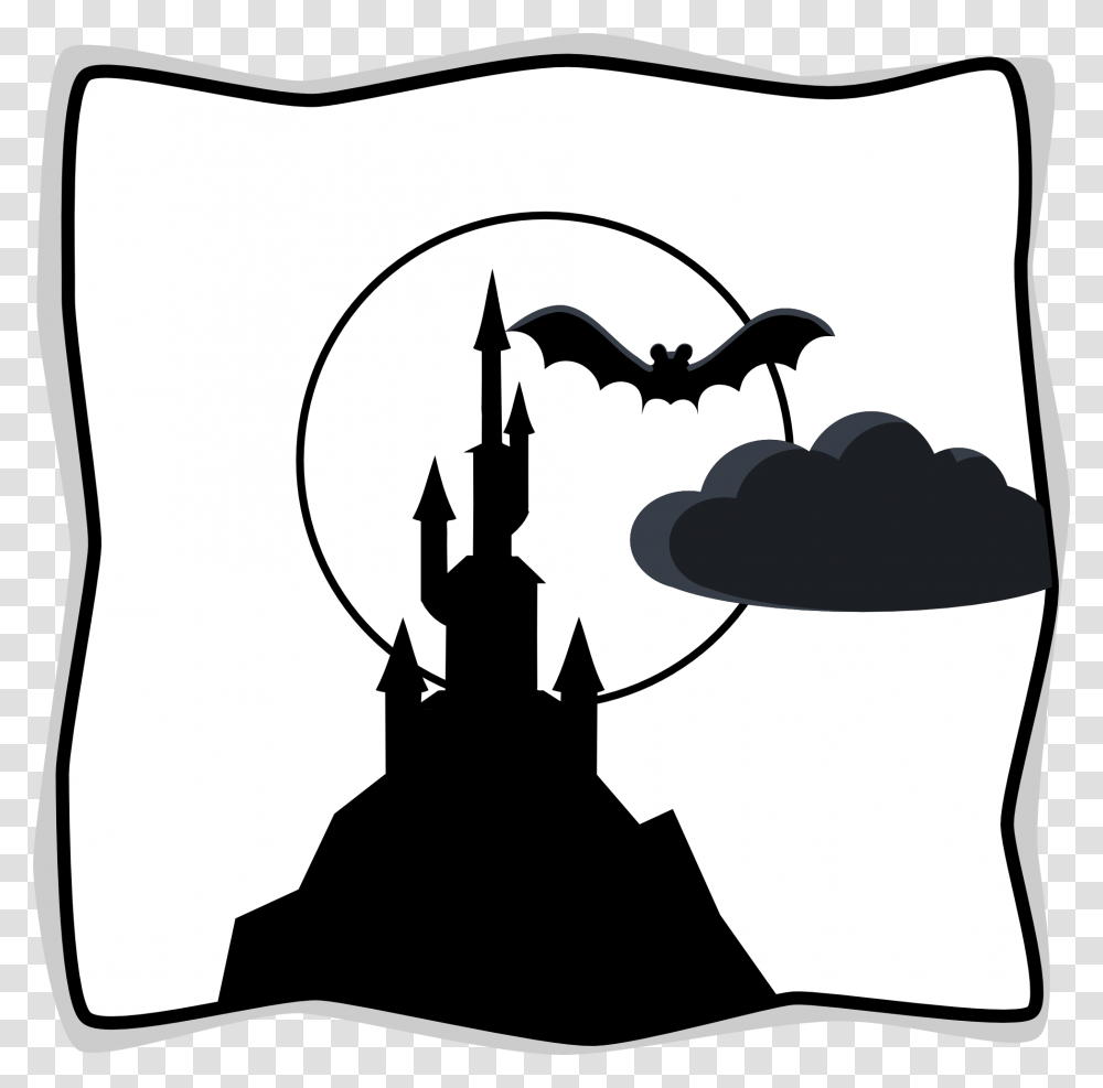 Full Moon Black And White, Pillow, Cushion, Stencil Transparent Png
