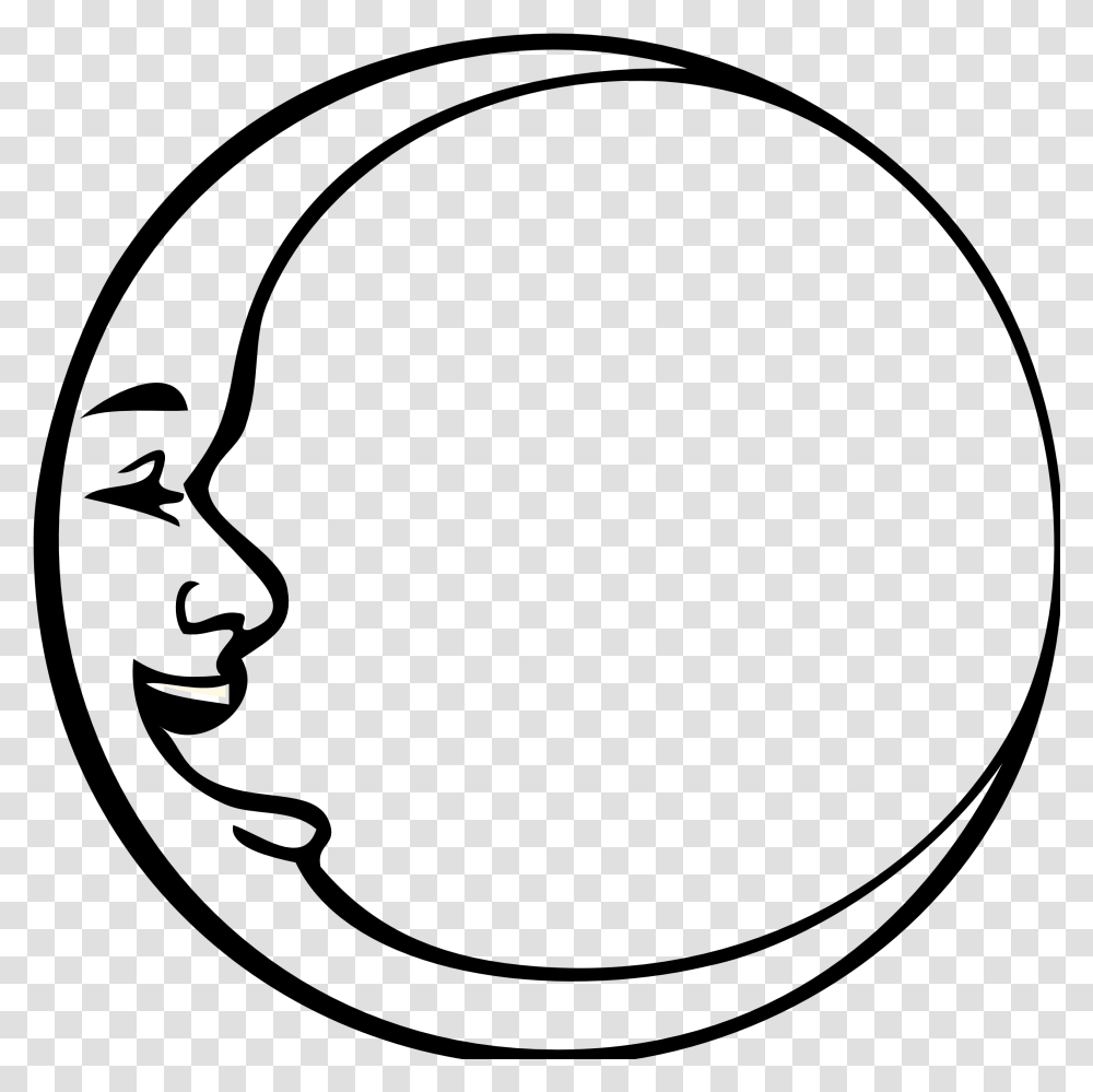 Full Moon Clipart Black And White, Outdoors, Nature, Outer Space, Astronomy Transparent Png