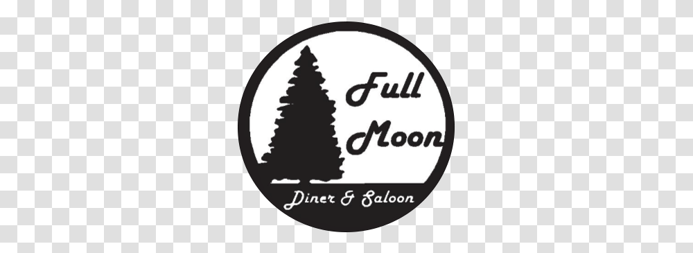 Full Moon Diner & Saloon Full Moon Diner & Saloon Christmas Tree, Label, Text, Sticker, Logo Transparent Png