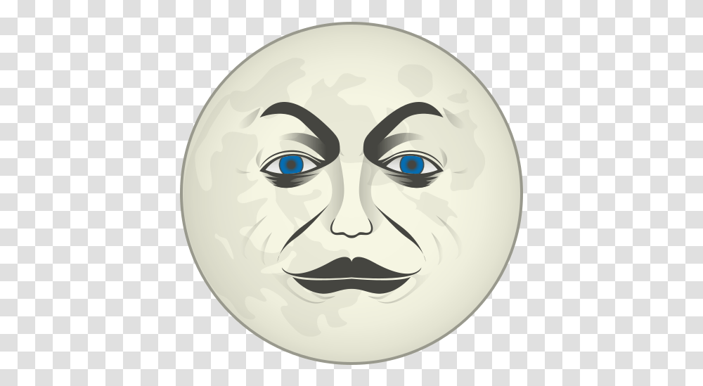 Full Moon With Face Emoji For Facebook Email & Sms Id White Moon Face Emoji, Plant, Mustache, Head, Portrait Transparent Png