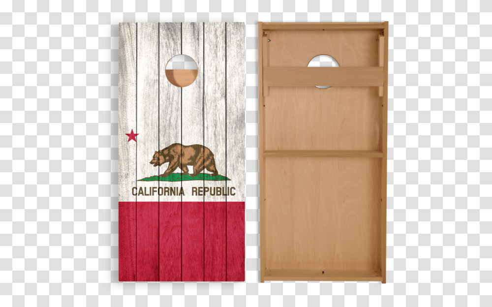 Full Size California Bear Flag Cornhole Boards With New California Republic Flag, Wood, Hardwood, Dog, Animal Transparent Png