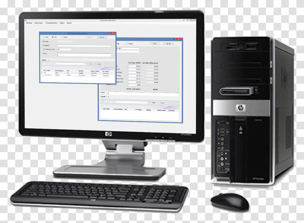 Full Size Desktop Computer, Pc, Electronics, Monitor, Screen Transparent Png