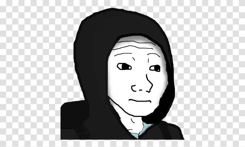 Full Size Image Doomer Wojak, Hood, Clothing, Apparel, Face Transparent Png