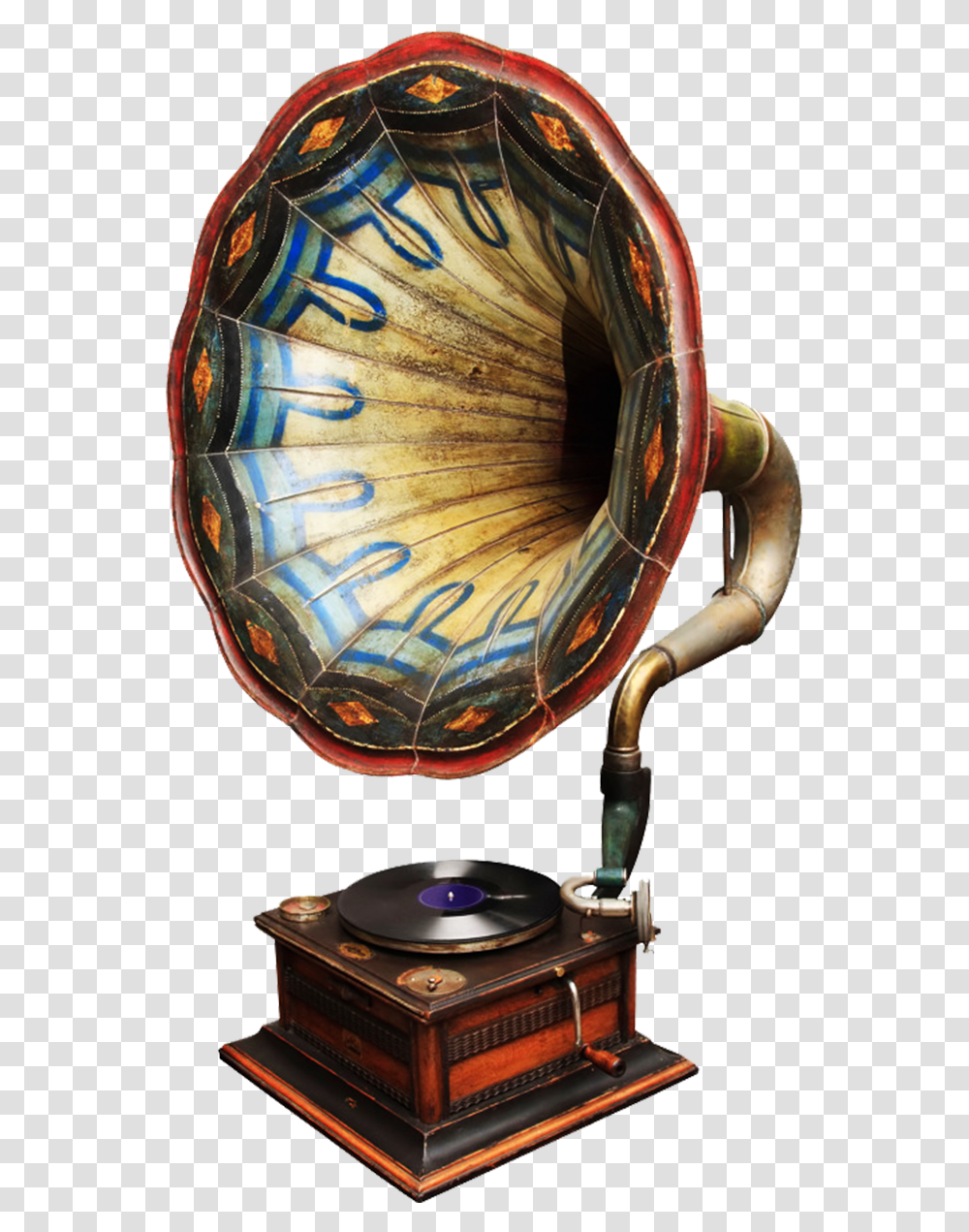 Full Size Image Gramophone, Helmet, Clothing, Bronze, Animal Transparent Png