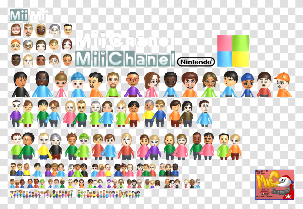 Full Sized Image Wii Menu Banner Nintendo Wii Mii Channel, Collage, Poster, Advertisement, Doll Transparent Png