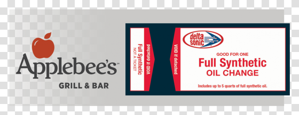 Full Synthetic Oil Change And Free Dinner At Applebee Applebees, Label, Paper, Word Transparent Png