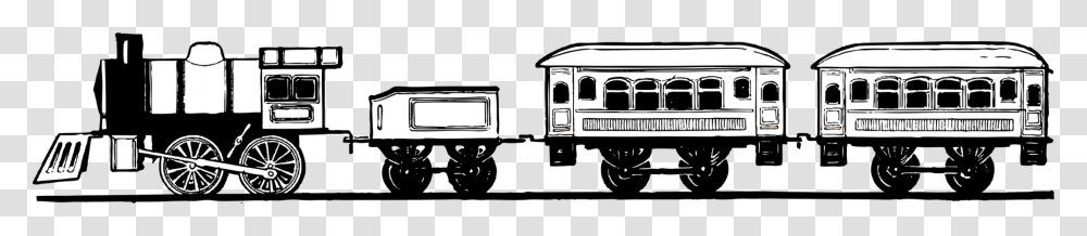 Full Train Black And White, Cable Car, Vehicle, Transportation, Bus Transparent Png