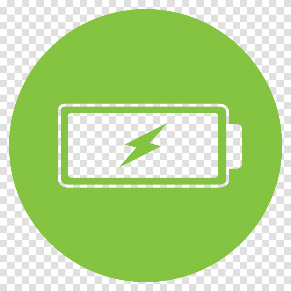 Fully Charged Battery Icon, Word, Green, Sign Transparent Png