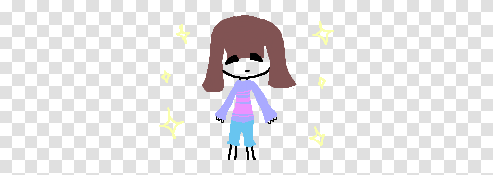 Fully Color Drawing Of Frisk From Undertale Cartoon, Silhouette, Clothing, Female, Girl Transparent Png