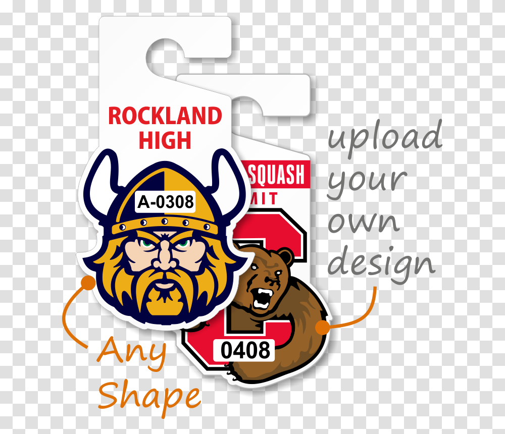Fully Custom Shape Jumbo Hang Tag Cleveland State University Mascot, Label, Number Transparent Png