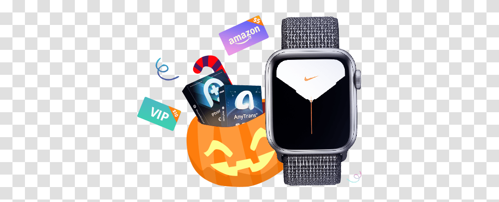 Fun 2019 Halloween Trick Or Treat Campaign Amazon, Text, Wristwatch, Graphics, Art Transparent Png