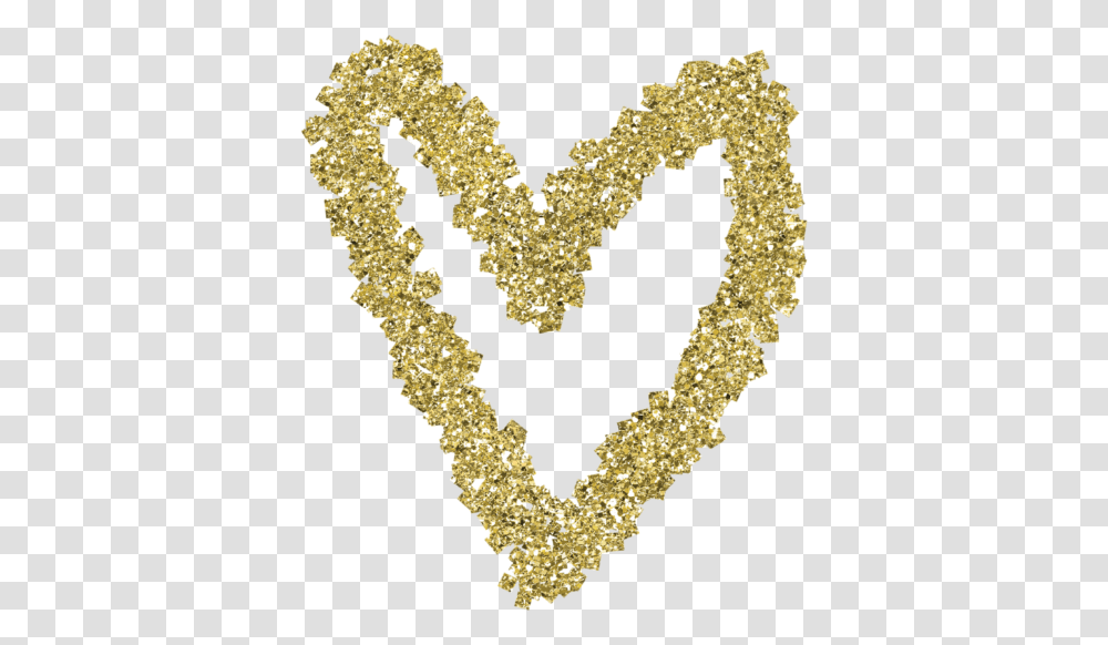 Fun And Decorative Gold Glitter Heart Graphic Embellishments Clip Art, Light, Accessories Transparent Png