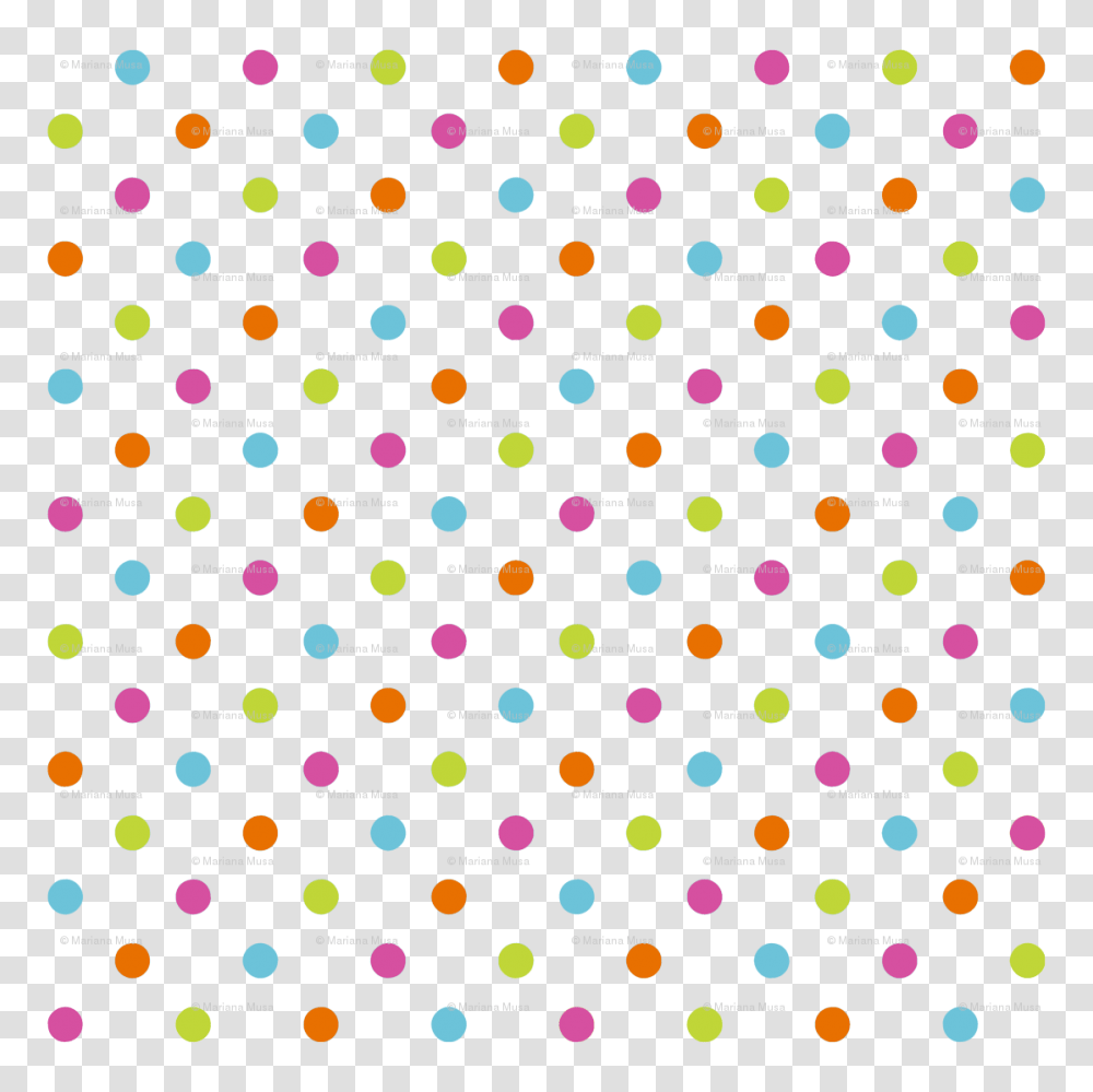 Fun Flowers Multi Coloured Polka Dots Fabric, Texture Transparent Png