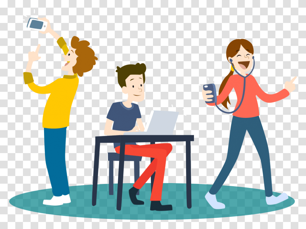 Fun Time Clipart Group Work, Person, Human, Sitting, Interview Transparent Png