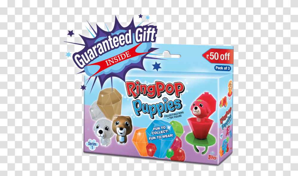 Fun To Collect Ring Pop Puppies, Food, Toy, Ice Pop Transparent Png