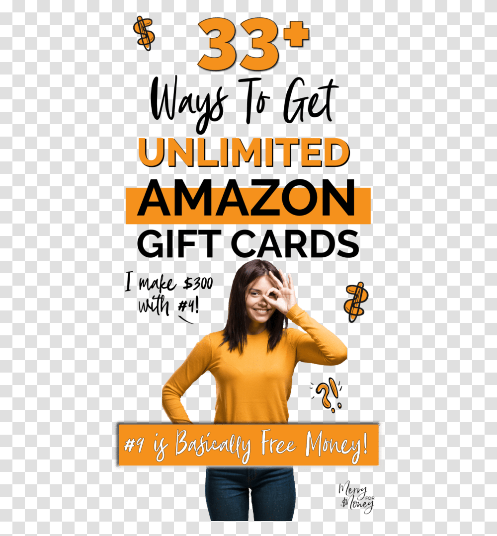 Fun Ways To Get Free Amazon Gift Cards Free Gift Cards Poster, Sleeve, Apparel, Person Transparent Png