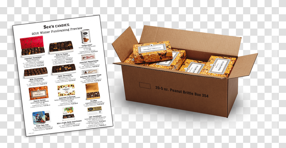 Fundraising Business Gifts From Sees Package Delivery, Box, Carton, Cardboard, Menu Transparent Png