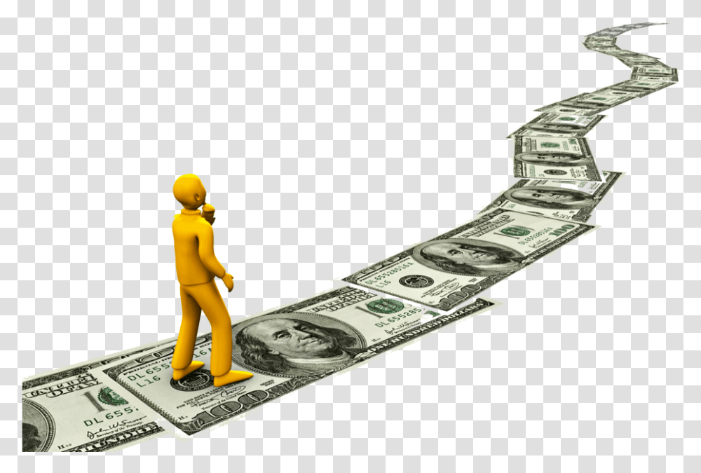 Fundraising Clipart Money Following The Money, Dollar, Person, Human, Toy Transparent Png